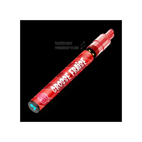 Wpuff Pod 2.0 Grosse Fraise - 800 puffs (1 Batterie + 1 Pod)